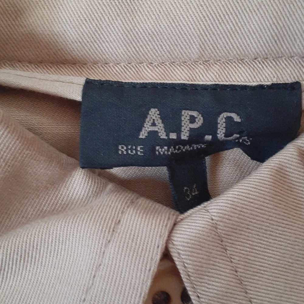 A.P.C. Single Breasted Short Classic Beige Tan Camel Cotton Trenchcoat Size 34 - Picture 4 of 10